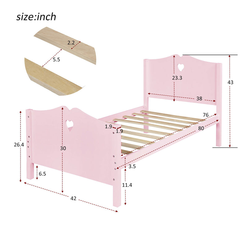 Platform Bed With Slat Support And Headboard And Footboard