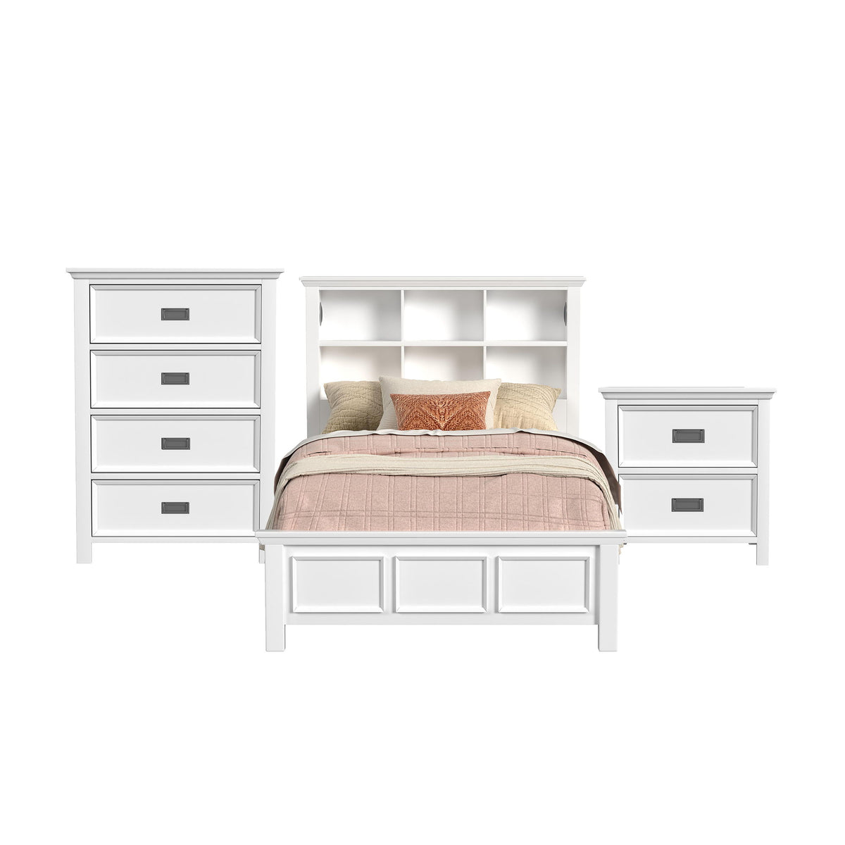 Hampton Kids Bookcase Bedroom Set in Black by Elements International