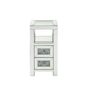 Noralie - 24" Accent Table - Clear Glass, Mirrored & Faux Diamonds