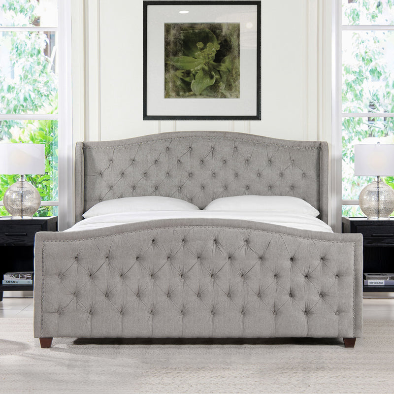 Marcella - Upholstered Shelter Headboard Bed Set