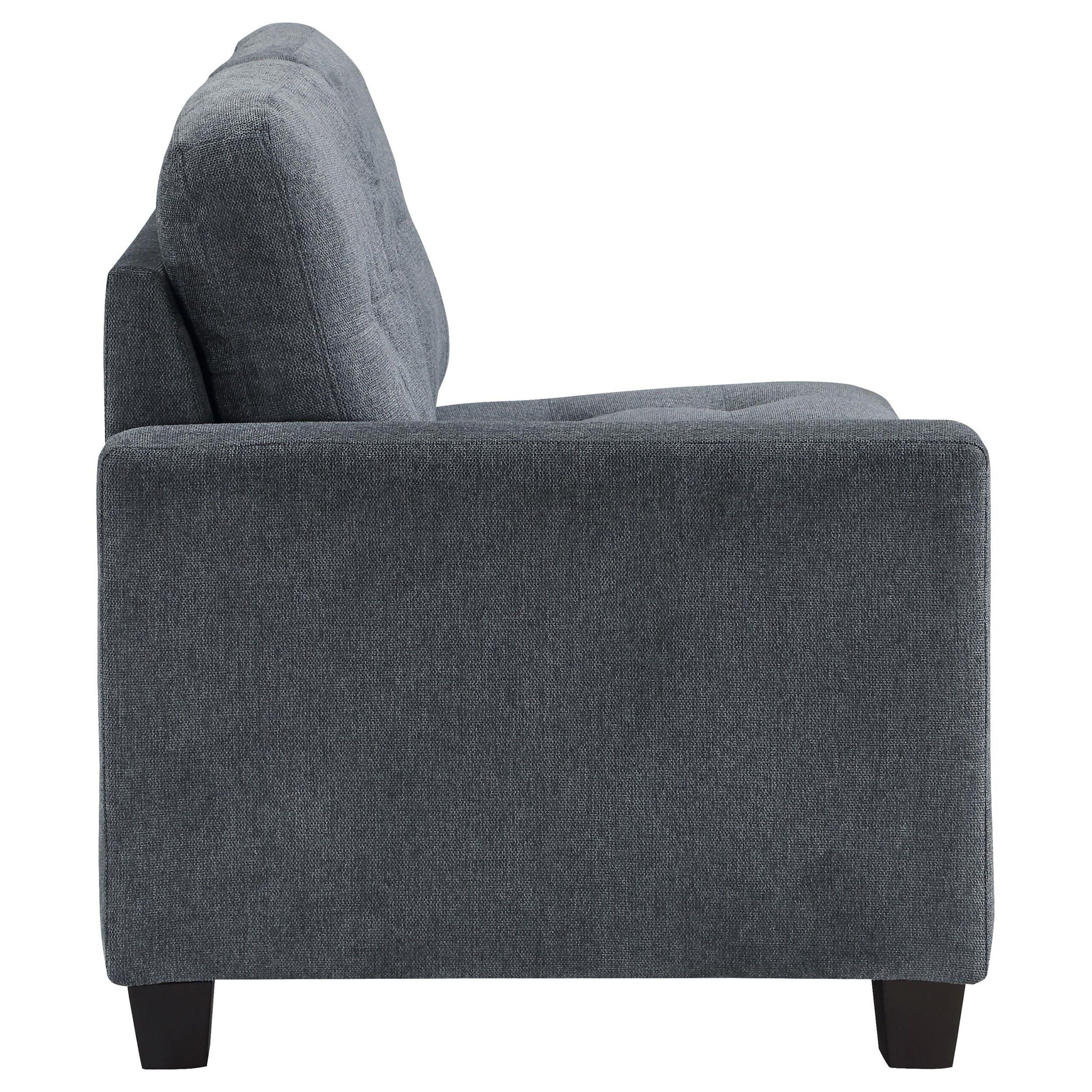 Georgina Upholstered LAF Loveseat Steel Grey