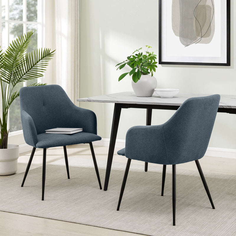 Contemporary Upholstered Woven Dining Chairs