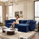 3 In 1 Convertible Sleeper Sofa Bed With Movable Ottoman