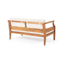 Aston - 2 Piece Wood Outdoor Patio Conversation Seating Set With Cushions