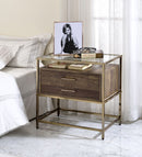 Knave - Accent Table - Walnut & Champagne