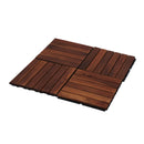 Interlocking Deck Tiles Striped Pattern, Waterproof Anti Mildew Brown