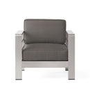 Outdoor Aluminum Club Chair With Cushion - Gray