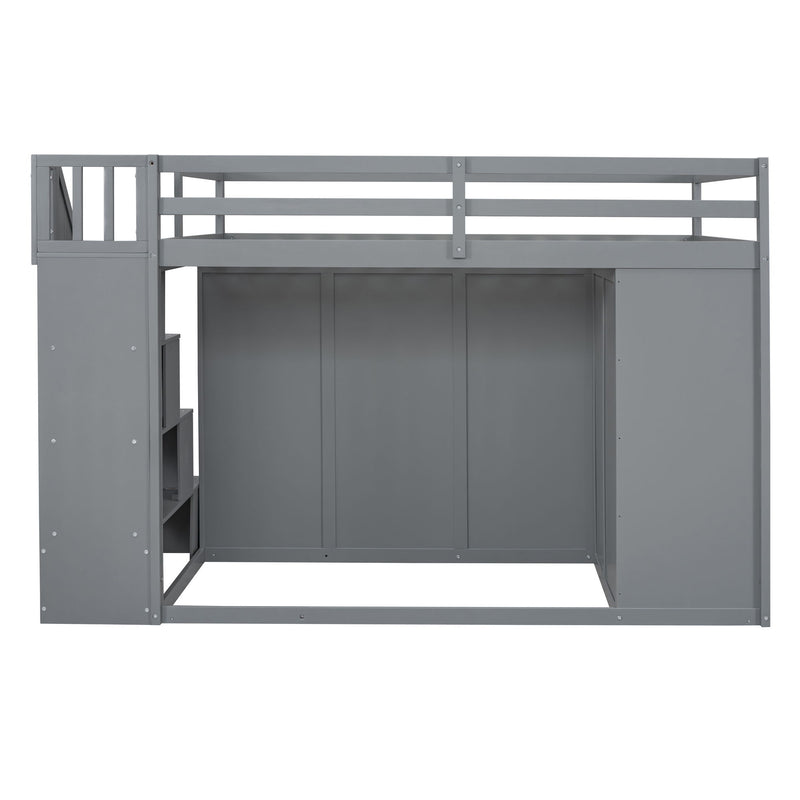 Loft Bed With Built In Wardrobes, Cabinets And Drawers