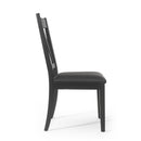 Farmhouse Style Dining Chair With Upholstered Seating - Black
