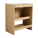 Modern Bathroom Vanity With Ceramic Sink, Freestanding Cabinet, Soft Closing Doors