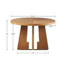 Modern Round Dining Table With Pecan Wood Veneer - Walnut