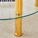 Contemporary Minimalist Double Layer Tempered Glass Coffee Table