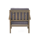 Peyton Club Chair Outdoor Seating Dark Gray Acacia Wood 32.25 X 28.00 X 31.25"