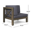 Brava - X Back 2 Seater Sectional Loveseat With Coffee Table