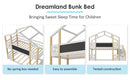 Twin over Twin House Bunk Bed with White Storage Staircase and Blackboards, White