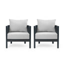 Outdoor Acacia Wood Club Chairs With Cushions