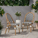 Chic French Bistro Chair With Durable Rattan And Aluminum Frame