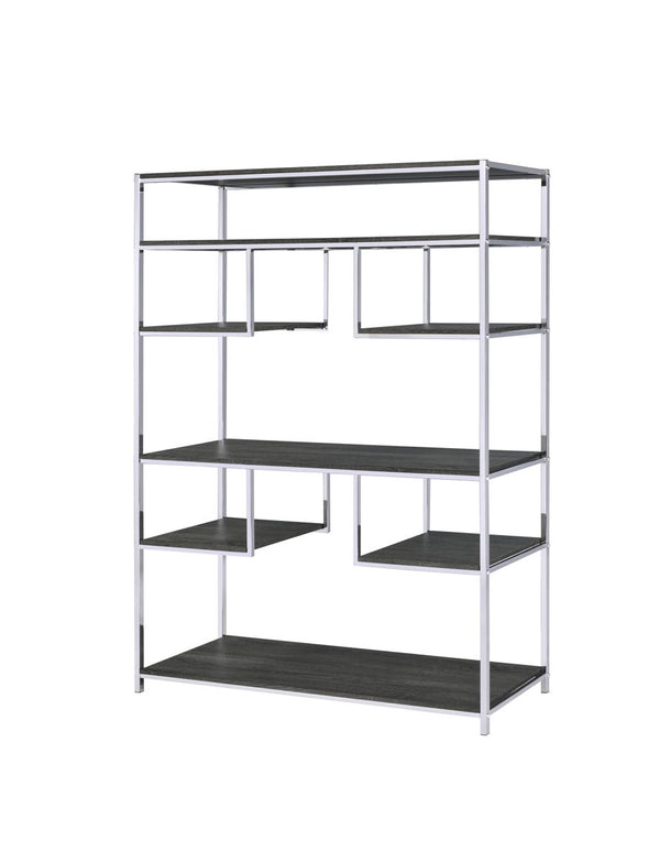 Vonara - Bookshelf - Chrome / Gray / Oak