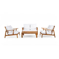 4 Piece Outdoor Sofa Set With Cushions And Coffee Table