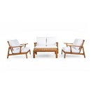 4 Piece Outdoor Sofa Set With Cushions And Coffee Table