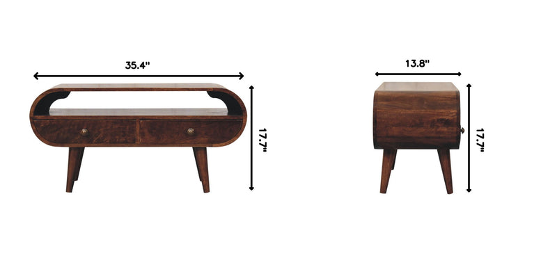 Solid Wood Circular TV Stand