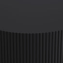 Round Coffee Table With Storage, Vertical Stripe Design