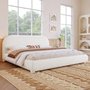 Upholstered Simple Modern Bedroom Bed With Curved Headboard