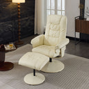Recliner Chair With Ottoman, 360° Swivel Massage Lounge Chair With 5-Point Vibration & Heated Seat