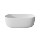 Freestanding Bathtub Resin Stone Soaking Bathtub Solid Surface Modern Tubs With Overflow And Pop-Up Drain - Matte White