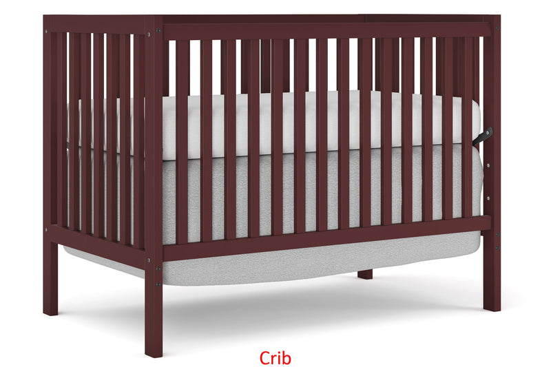 Crib 5 In 1 Convertible, Converts From Baby Crib To Toddler Bed, Fits Standard Full Size Crib Mattress