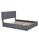 Upholstered Platform Bed With Trundle & Drawers