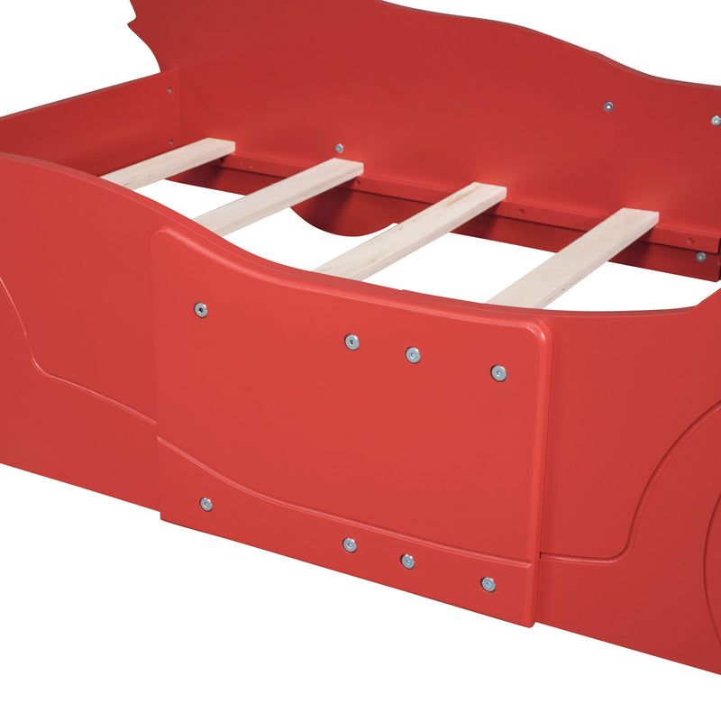 Race Car Shaped Platform Bed & Wheels