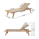 Catania - Outdoor Rope Chaise Lounge (Set of 2) - Teak / Beige