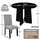 5 Piece Round Dining Table Set, Modern Table And 4 Upholstered Chairs For Dining Room