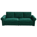 3 In 1 Convertible Sleeper Sofa With Nailhead Trim & Rolled Arm