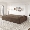 Modern Floor Sofa, With 2 Pillows, Convertible Teddy Fabric Foam Filled Bed