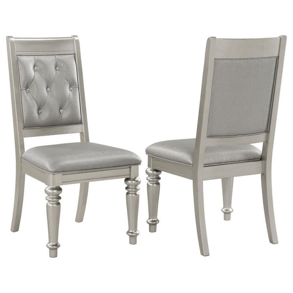 Bling Game - Dining Side Chair (Set of 2) - Metallic Platinum - Atlantic Fine Furniture Inc