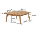 Crowne - Modern Coffee Table With Slat Design - Teak