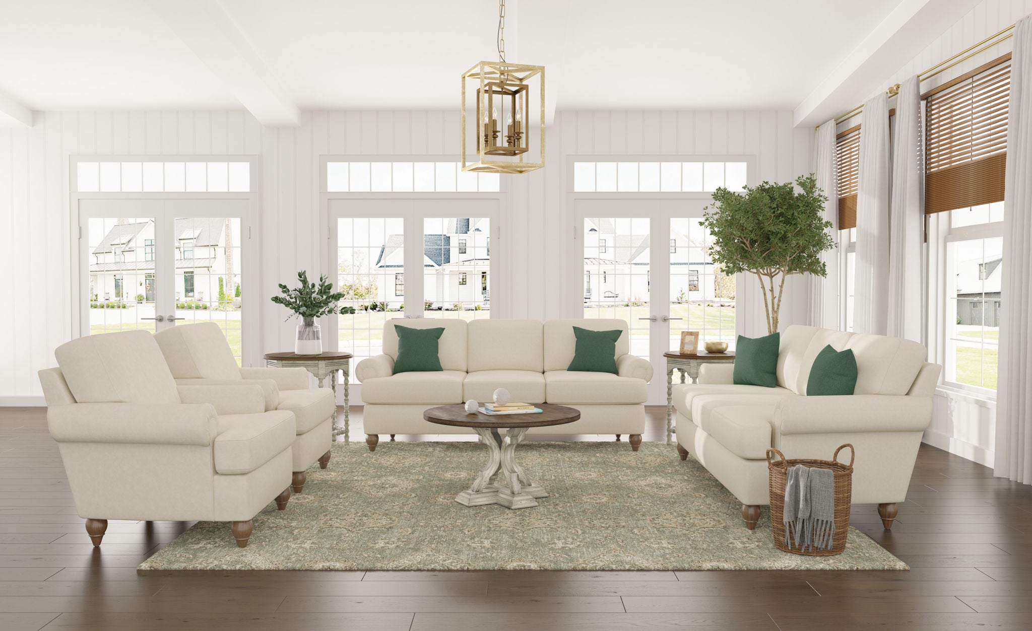Moxy - Fabric Sofa, T-Shaped Seat Cushion, Rolled Arms