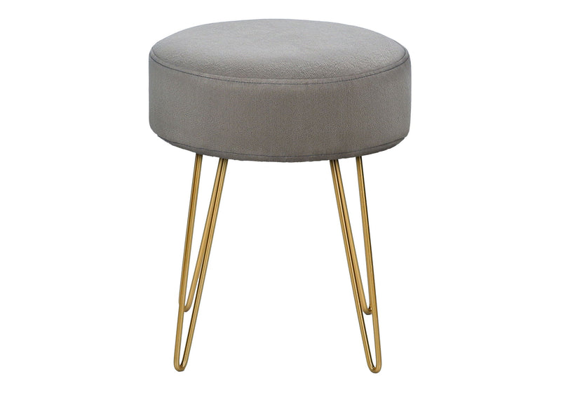 Ottoman, Pouf, Footrest, Foot Stool, Round Gold Metal Legs, Contemporary, Modern