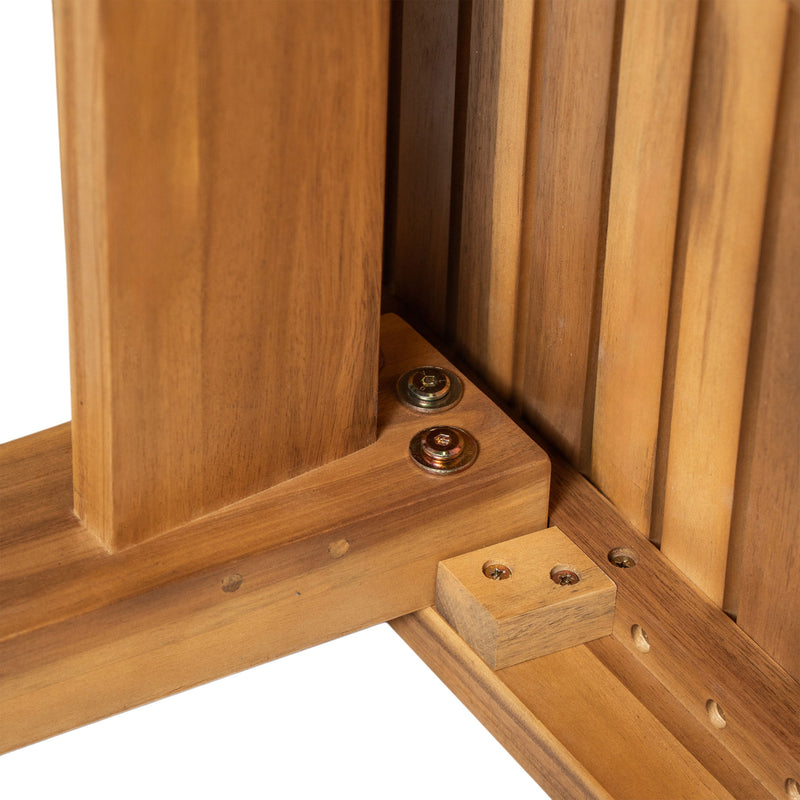 Outdoor Dining Table With Slatted Top, Ideal For Patio