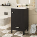 Bathroom Vanity With Ceramic Sink, Soft Close Drawers, Door Organizer, Divider Drawer, Adjustable Foot Pads