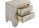 Trenton - 2-Drawer Nightstand Bedside Table - Rustic Cream