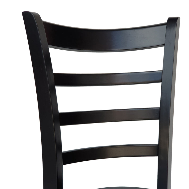 Farmhouse Style Dining Chair Set With Traditional Ladder Back Design