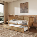 Traditional Style Rattan Daybed, No Box Spring Needed