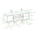 Mid-Century Modern 2 Door TV Stand With Glass Shelf