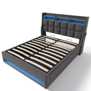 Upholstered Platform Bed With A Hydraulic Storage System, LED And USB Charging (Without Mattress)