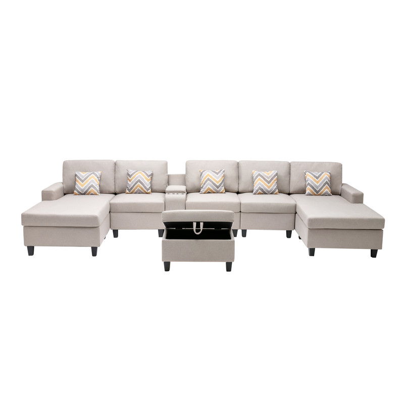 Nolan - 7 Piece Sectional Sofa With Pillows And Interchangeable Legs