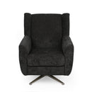 Contemporary Swivel Chair With Wingback Design - Black