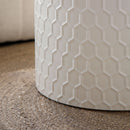 Minimalist Honeycomb Nesting Coffee Table Set, Round Drum Circle Table (Set of 2) - Beige